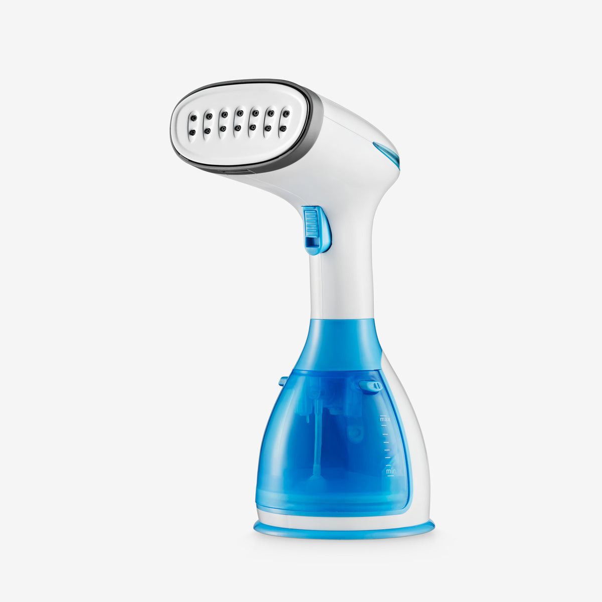 Blå Silkify steamer från Veloura sedd framifrån