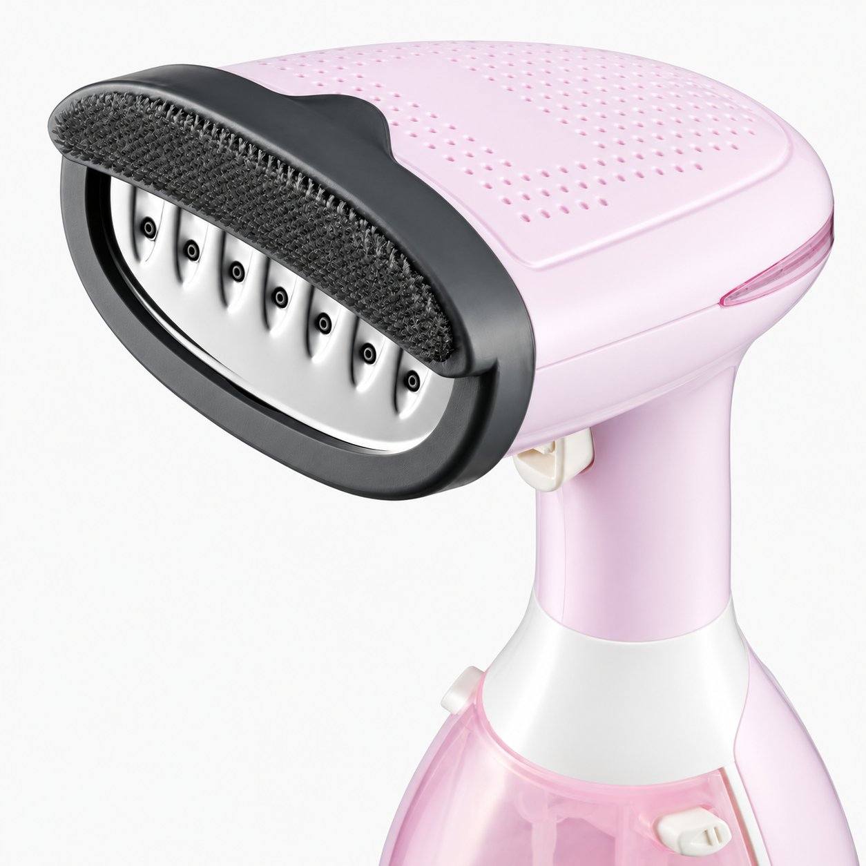 Rosa Silkify steamer med textilhuvud monterat